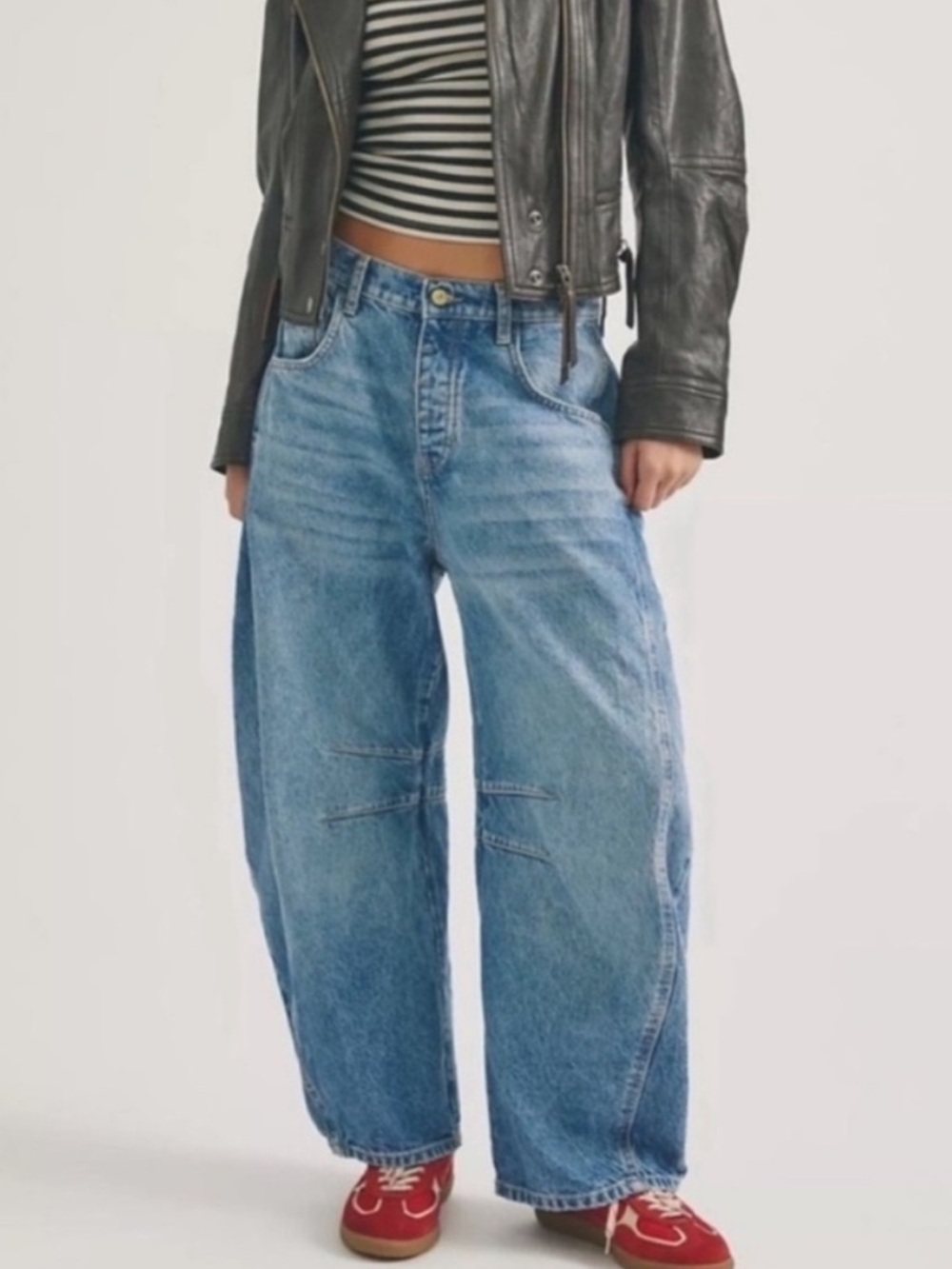 Free People Good Luck Mid-Rise Barrel Jeans